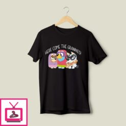 Bluey And Bingo Here Come The Grannies T Shirt 1