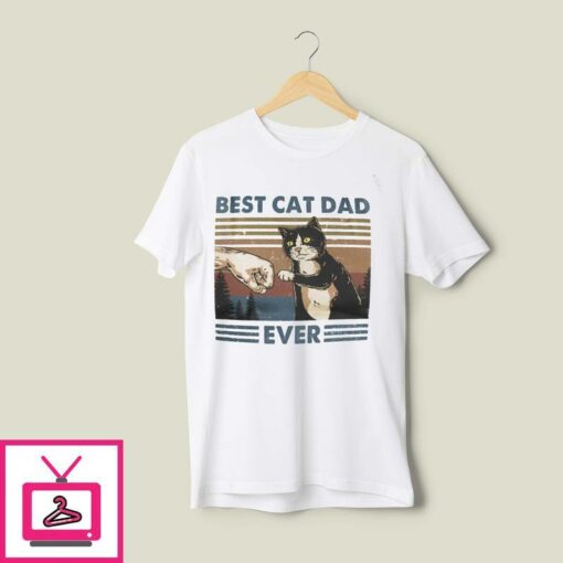 Cat Dad T Shirt Vintage Cat First Bump 1