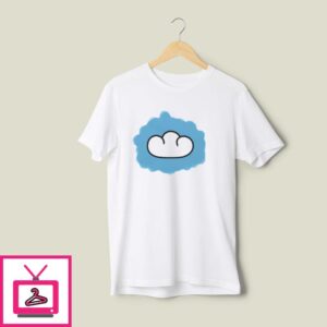 Cute Happy Cloud Puff In Blue T-Shirt