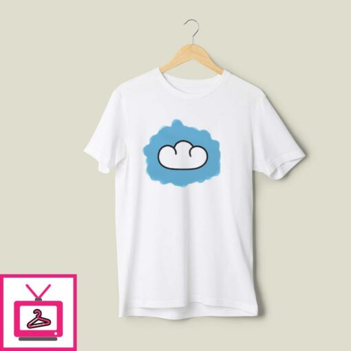 Cute Happy Cloud Puff In Blue T Shirt 1