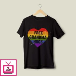Free Grandma Hugs LGBT Heart T Shirt 1