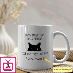 Personalized Cat Dad Mug Human Servant Your Tiny Furry Overlord