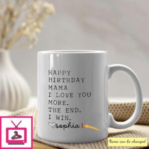 Personalized Happy Birthday Mom Mug I Love You More