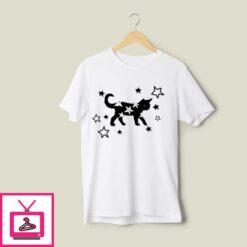 Starry Black Cat T Shirt 1