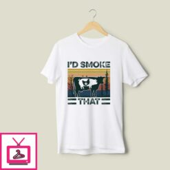 Vintage BBQ Smoker T Shirt Id Smoke That Weed Cow Pig Chicken 1