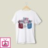 Wife Mom Gigi Patriotic T-Shirt Flower American Flag