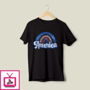 America Rainbow 4th Of July T-Shirt