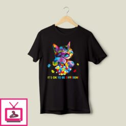 Its Okay To Be Different T Shirt Autism Cat Lover 1
