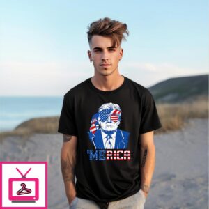 Donald Trump Merica Trump Sunglass US Flag 4th Of July T-Shirt