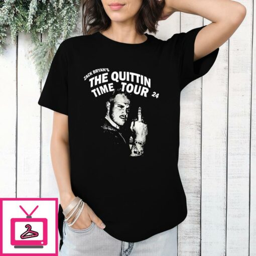 Zach Bryan Middle Finger The Quittin Time Tour 24 T Shirt 1