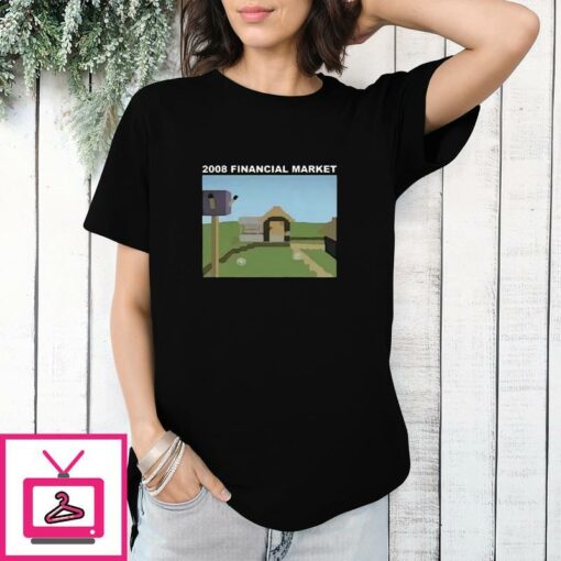 2008 Financial Market Minecraft Village T Shirt 1