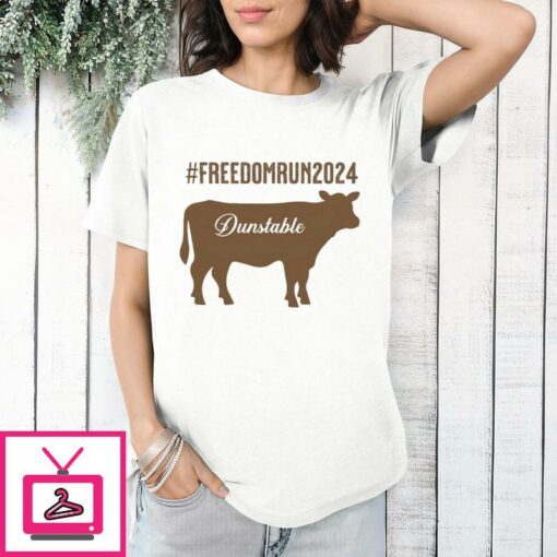 Dunstable Brown Cow Freedom Run 2024 Massachusetts T Shirt 1 1