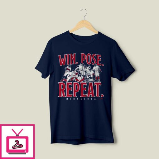 Minnesota Baseball Win Pose Repeat T Shirt 1