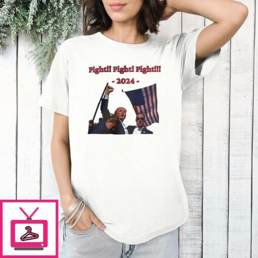 Trump 2024 Raise Fist Pump Shooting Bloody Rally T Shirt 1