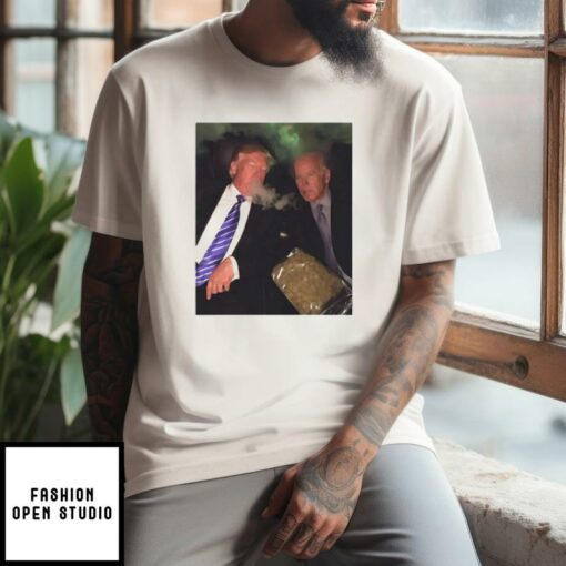 Trump And Biden Smoking Weed T Shirt 1