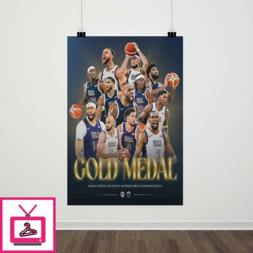 2024 Olympic USA Team Mens Basketball Poster For Winners 1 1