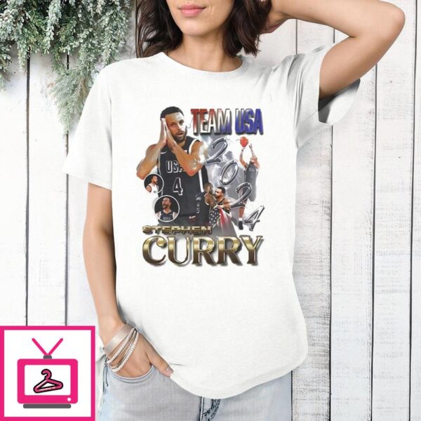 2024 Paris Olympics Stephen Curry Team USA Basketball Graphic T-Shirt