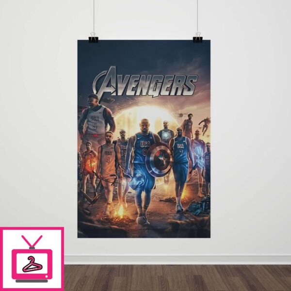 Avengers USA Basketball Olympic 2024 Poster