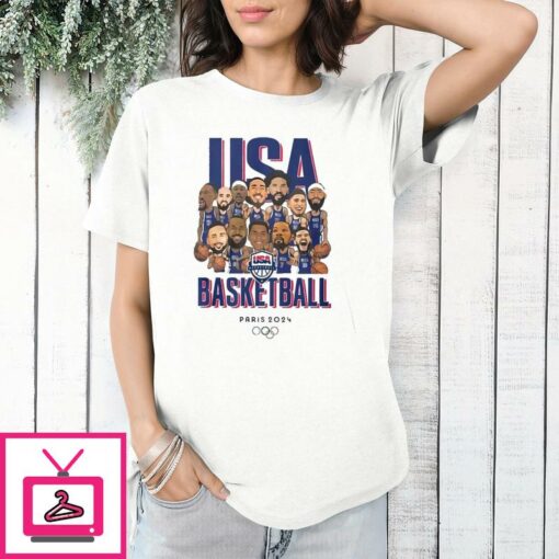 Olympic Paris 2024 Team USA Mens Basketball Champions T Shirt 1 1