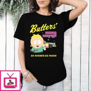 South Park Butters Kissing Company $5 Kisses $2 Hugs T-Shirt