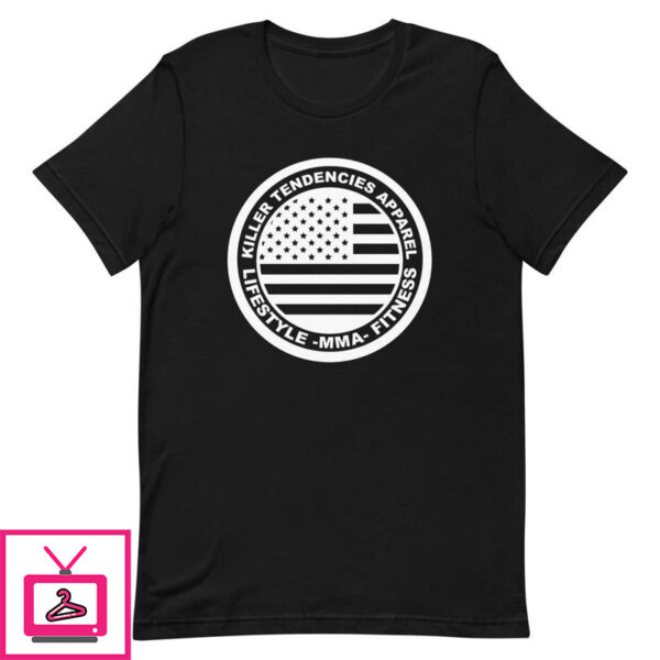 American Flag Circle Logo Design Short Sleeve Unisex T Shirt 1