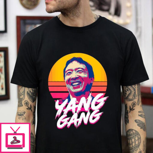 Andrew Yang for president sunset vaporwave t shirt 1