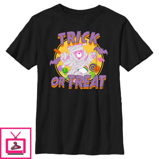 Boys Care Bears Halloween Trick Or Treat Cheer Bear Mummy T Shirt 1