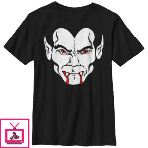 Boy’s Lost Gods Halloween Dracula Vampire Face T-Shirt