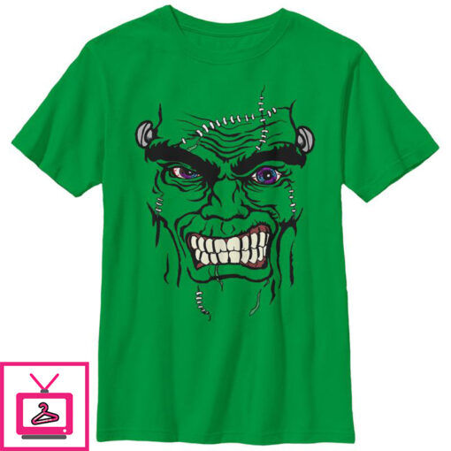 Boys Lost Gods Halloween Frankenstein Monster Face T Shirt 1