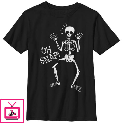 Boys Lost Gods Halloween Happy Oh Snap Skeleton T Shirt 1