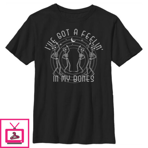 Boys Lost Gods Halloween Ive Got a Feelin in my Bones T Shirt 1