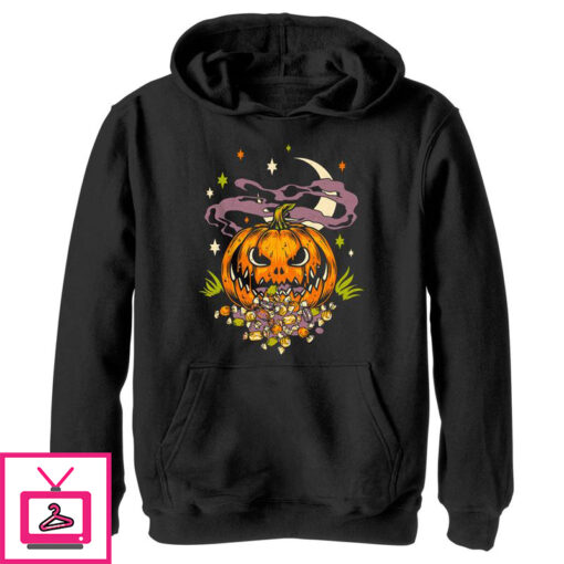 Boys Lost Gods Halloween Jack O Lantern Candy Pull Over Hoodie 1