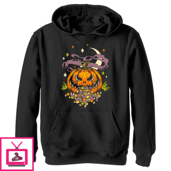 Boy’s Lost Gods Halloween Jack-O’-Lantern Candy Pull Over Hoodie