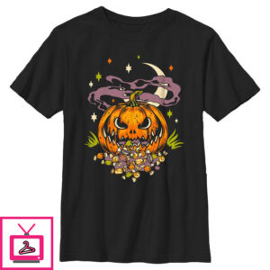 Boy’s Lost Gods Halloween Jack-O’-Lantern Candy T-Shirt