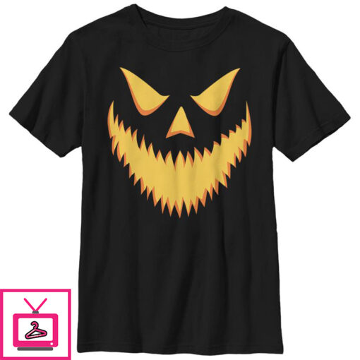 Boys Lost Gods Halloween Jack o Lantern Grin T Shirt 1