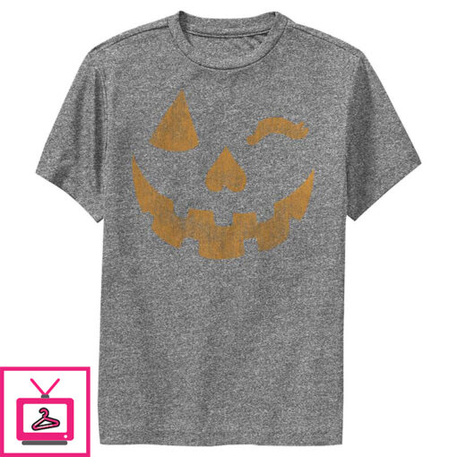 Boys Lost Gods Halloween Jack o Lantern Wink Performance T Shirt 1