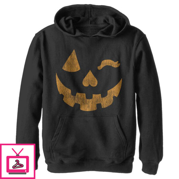 Boy’s Lost Gods Halloween Jack-o’-Lantern Wink Pull Over Hoodie