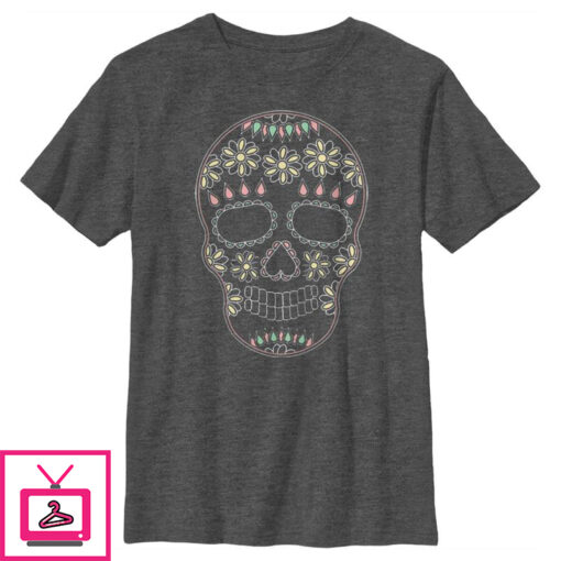 Boys Lost Gods Halloween Sugar Skull T Shirt 1