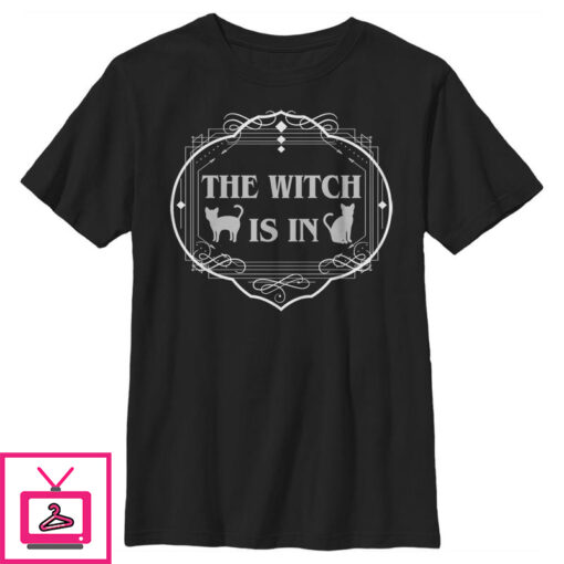 Boys Lost Gods Halloween The Witch Is In Cats T Shirt 1