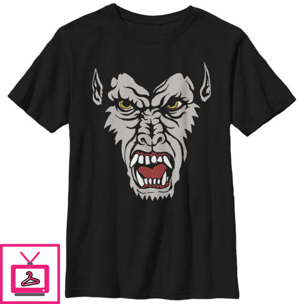 Boy’s Lost Gods Halloween Werewolf Face T-Shirt