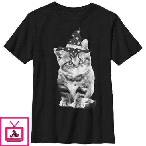 Boys Lost Gods Halloween Witch Kitten T Shirt 1