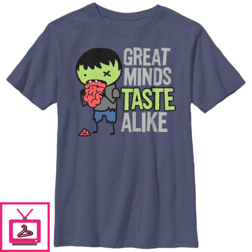 Boys Lost Gods Halloween Zombie Great Minds Taste Alike T Shirt 1