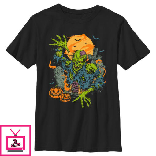 Boys Lost Gods Halloween Zombie Scene T Shirt 1