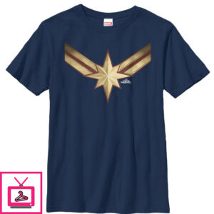 Boy’s Marvel Captain Marvel Star Symbol Costume T-Shirt