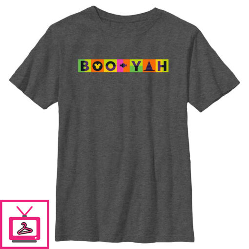 Boys Mickey Friends Halloween Boo Yah Logo T Shirt 1