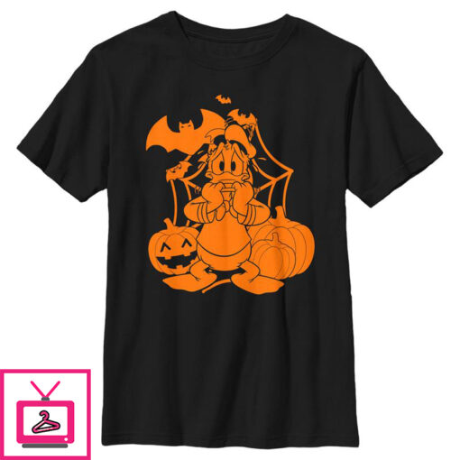 Boys Mickey Friends Scared Donald Duck Halloween T Shirt 1