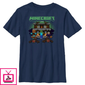 Boy’s Minecraft Halloween Creeper Haunted House T-Shirt