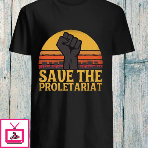 Fighting save the proletariat sunset t shirt 2