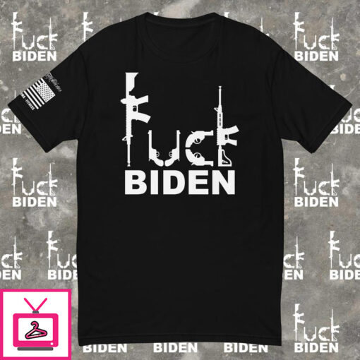 Fuck Biden with Guns Short Sleeve Unisex T shirt 1