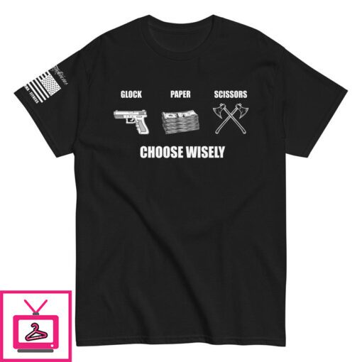 Glock Paper Scissors Short Sleeve Unisex T Shirt 1